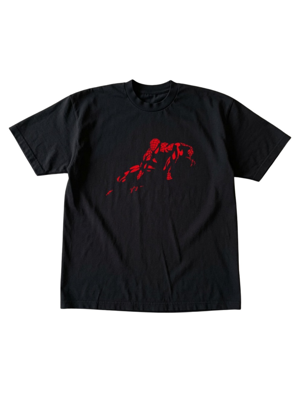 Spider-Man Red Shadow Silhouette Black Marvel Superhero Graphic T-Shirt